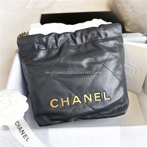 chanel 23b grey|Mini classic handbag with top handle, Patent calfskin & gold.